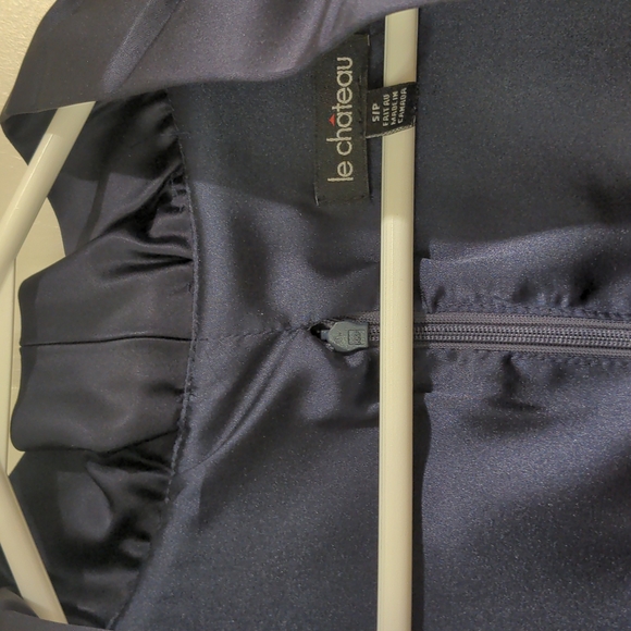 Navy Blue (nearly black) Satin Dress - Picture 5 of 8